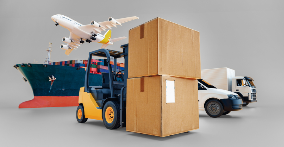 Cargo containers and transport fleet with logistics coordination